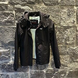 Girls Hollister size medium coat with hood in like new condition